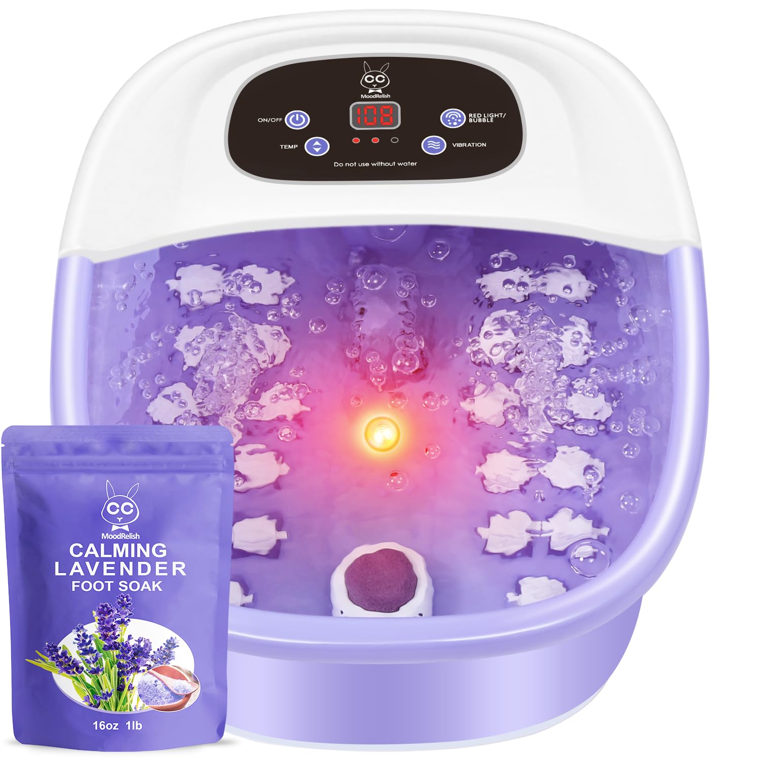 MoodRelish foot spa bath massager heat bubbles for relaxing foot soak