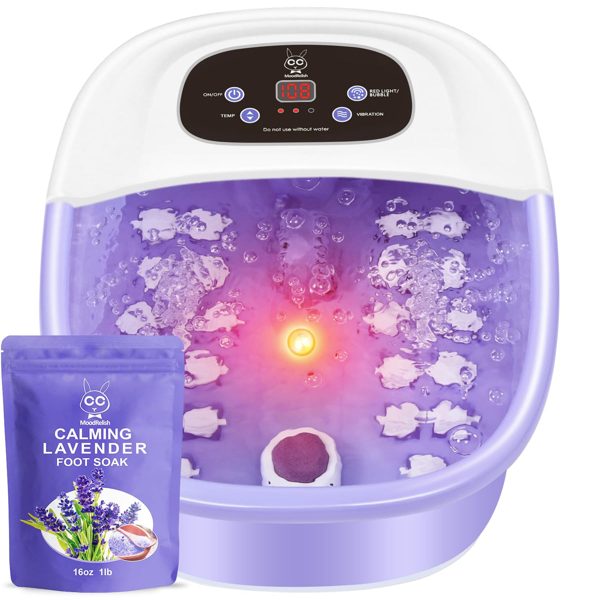 MoodRelish foot spa bath massager heat bubbles for relaxing foot soak