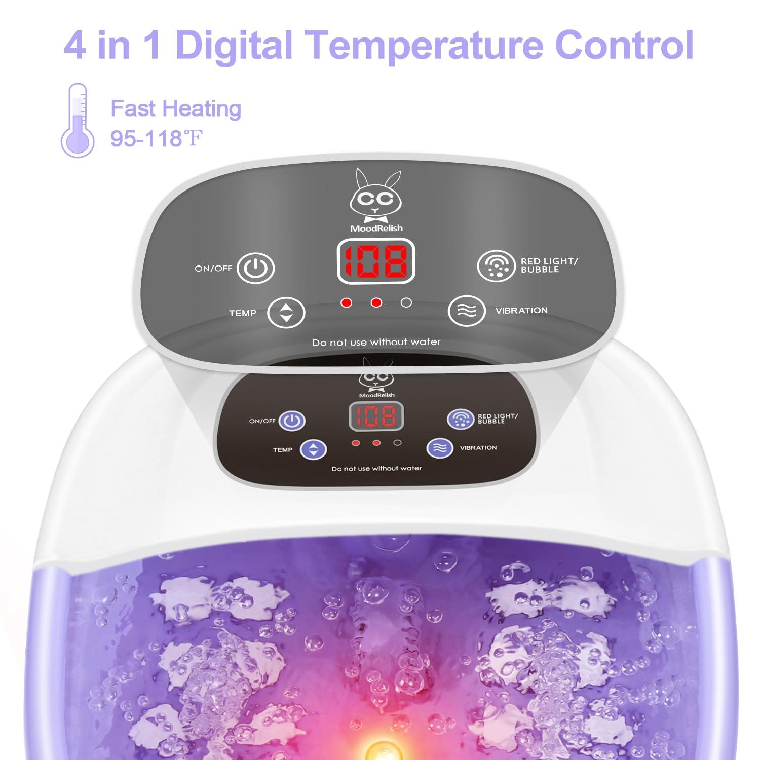 MoodRelish foot spa massager with adjustable temperature control for comfort