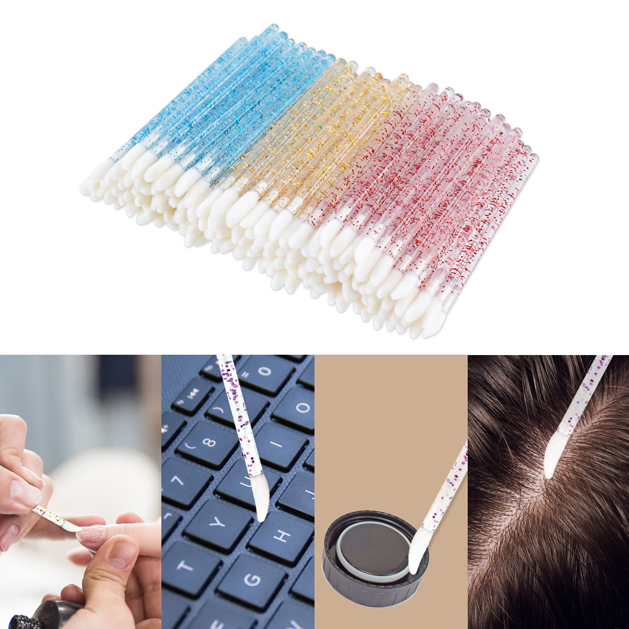 Mooerca crystal-handle lip wands offer comfortable grip for precise lip makeup.