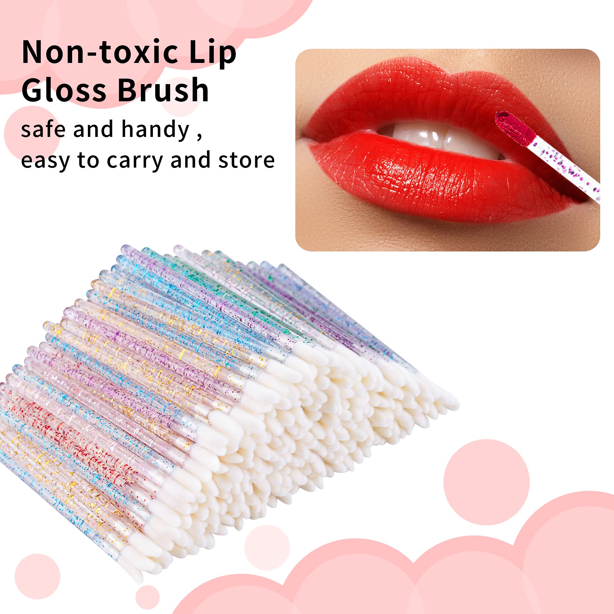 Mooerca disposable lip brush colors palette shows six vivid options for quick swatches.