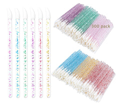 Mooerca glitter crystal lip brush packaging shows a ready-to-use, hygienic disposable tool set.