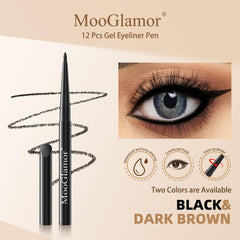 MooGlamor gel-tip eyeliner glides smoothly for precise lines.