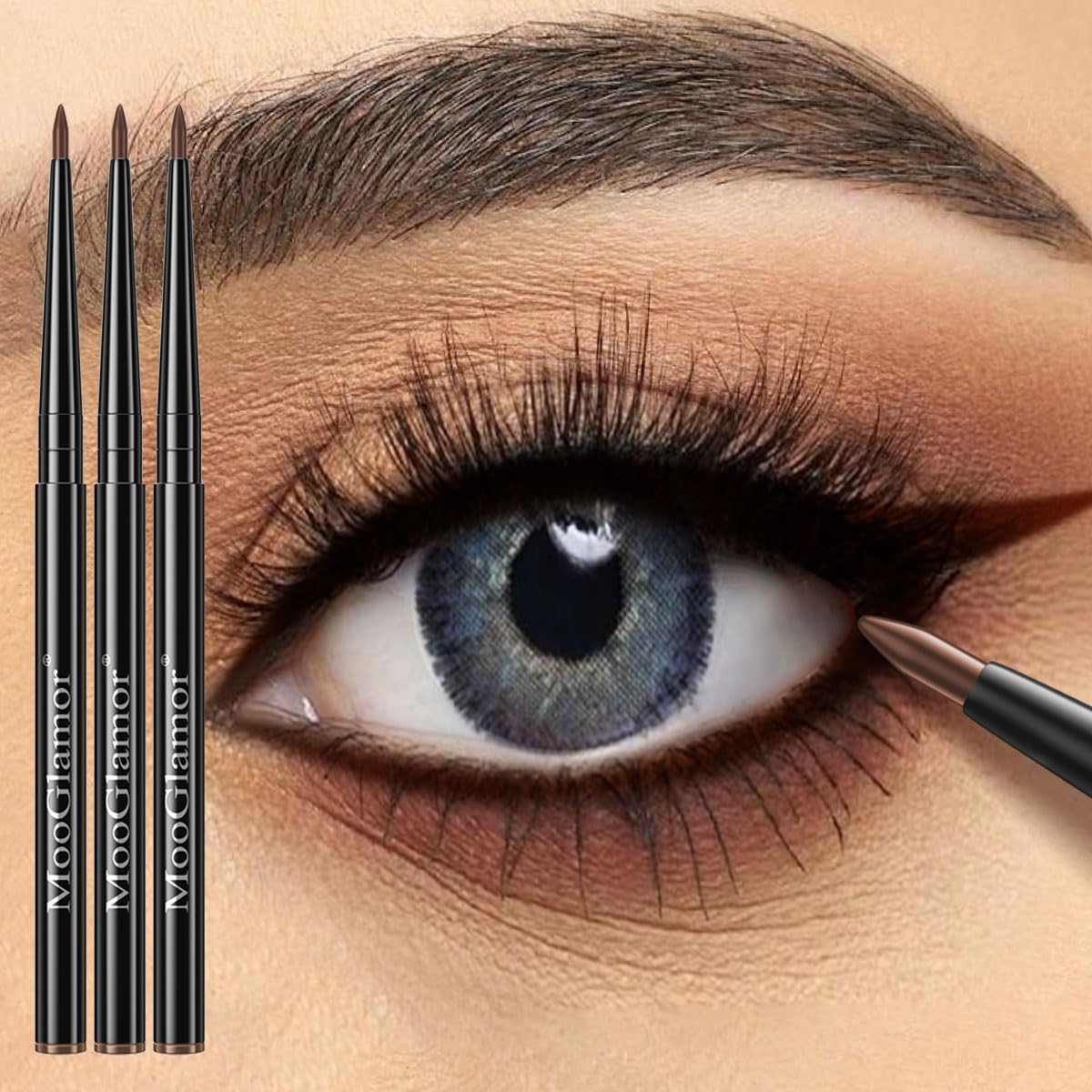 MooGlamor retractable cap indicates easy, break-free gel eyeliner on the go.