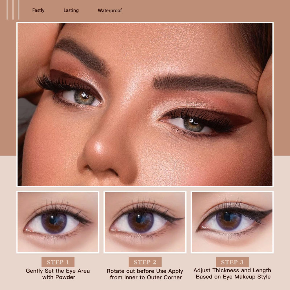 MooGlamor waterproof eyeliner stays put through wear.
