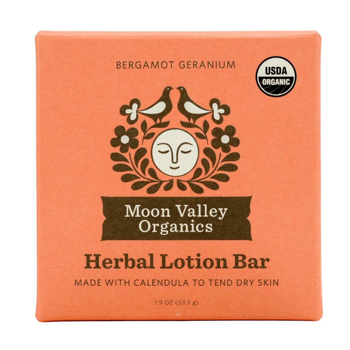 Moon Valley Organics Moon Melt Bar Bergamot Geranium ready to melt for smooth, hydrated skin.