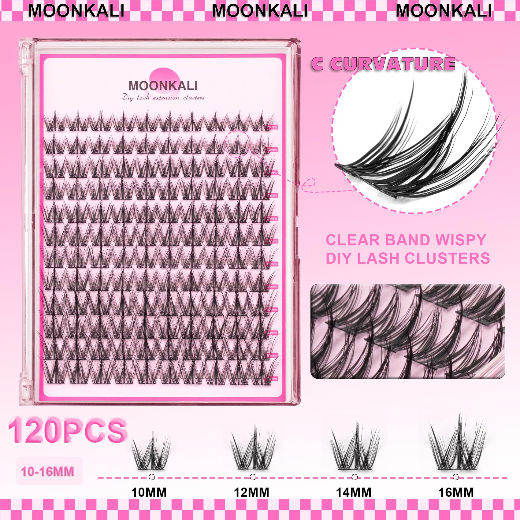 MOONKALI manga lash clusters tweezers closeup illustrating precise isolation.