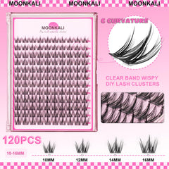 MOONKALI manga lash clusters tweezers closeup illustrating precise isolation.