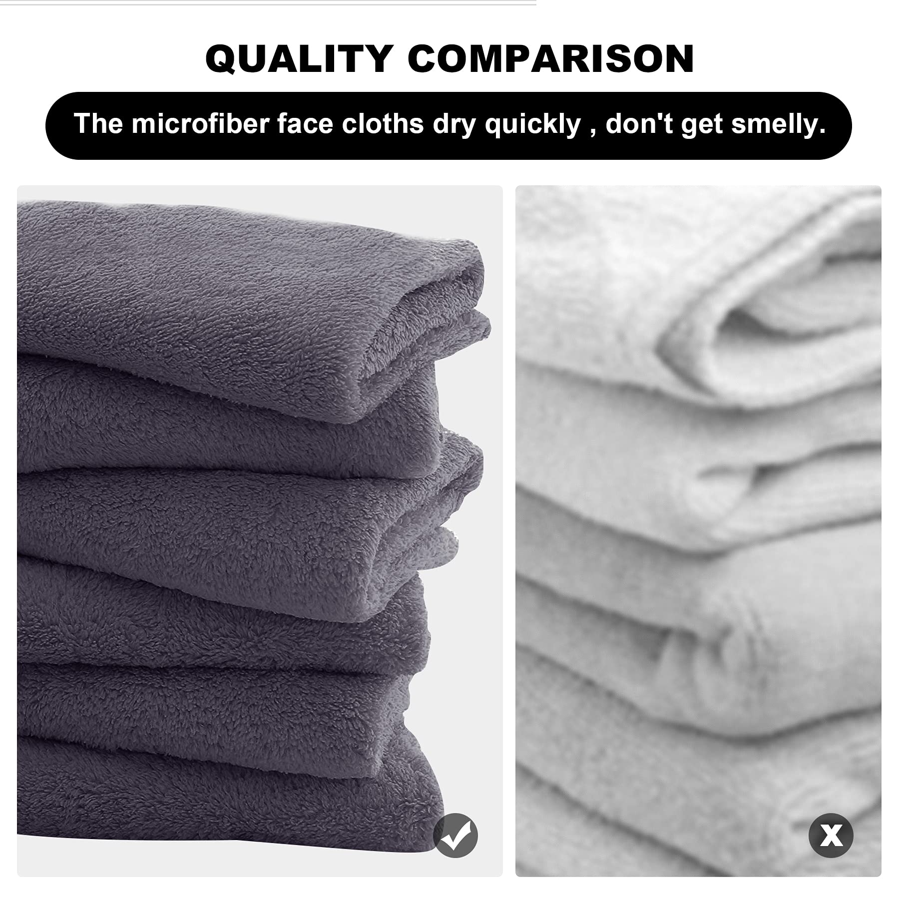 MOONQUEEN easy-care grey fabric reusable washcloths for daily skincare.