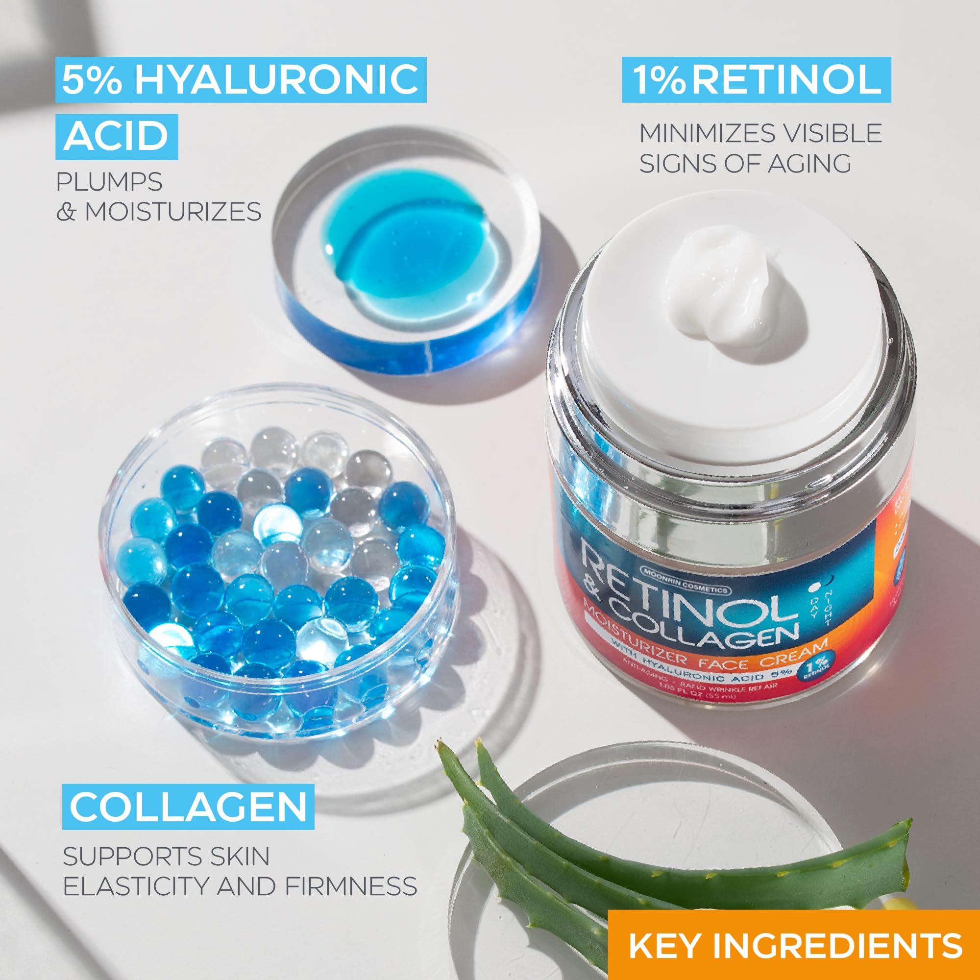 Moonrin Cosmetics swirl on hand demonstrates moisturizing hydration with Hyaluronic acid
