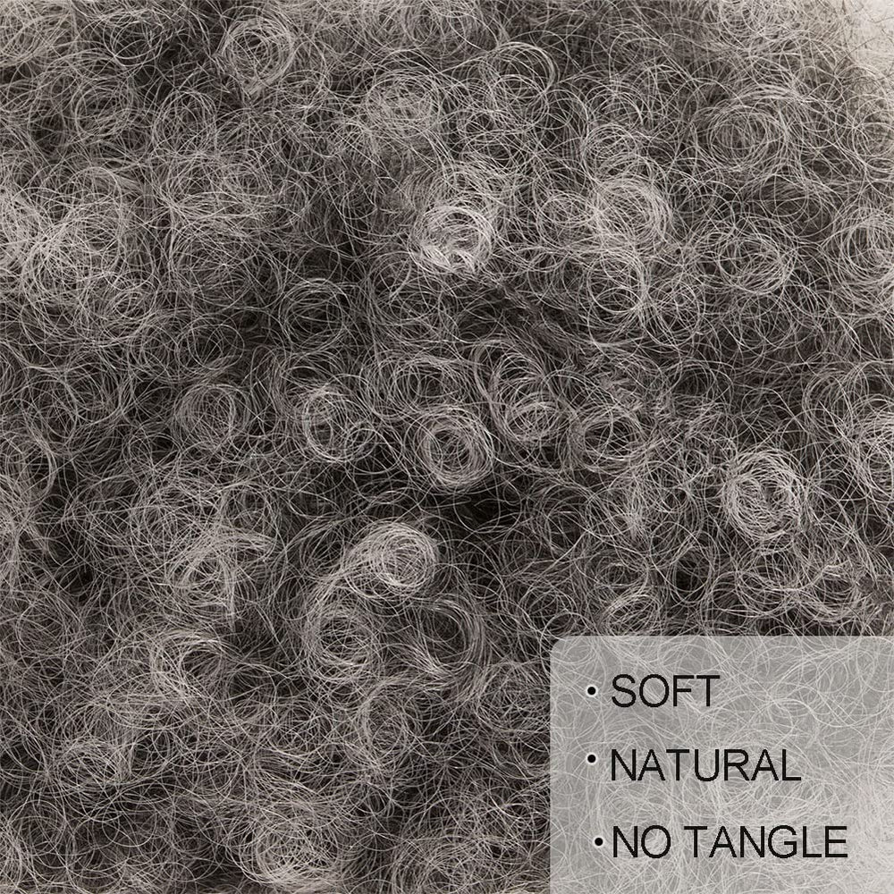 MOONSHOW Ombre Grey Afro Puff adds casual volume at the back.