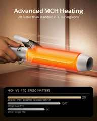 Mooqlizz curling iron offers 12 heat settings for customized safe heat application
