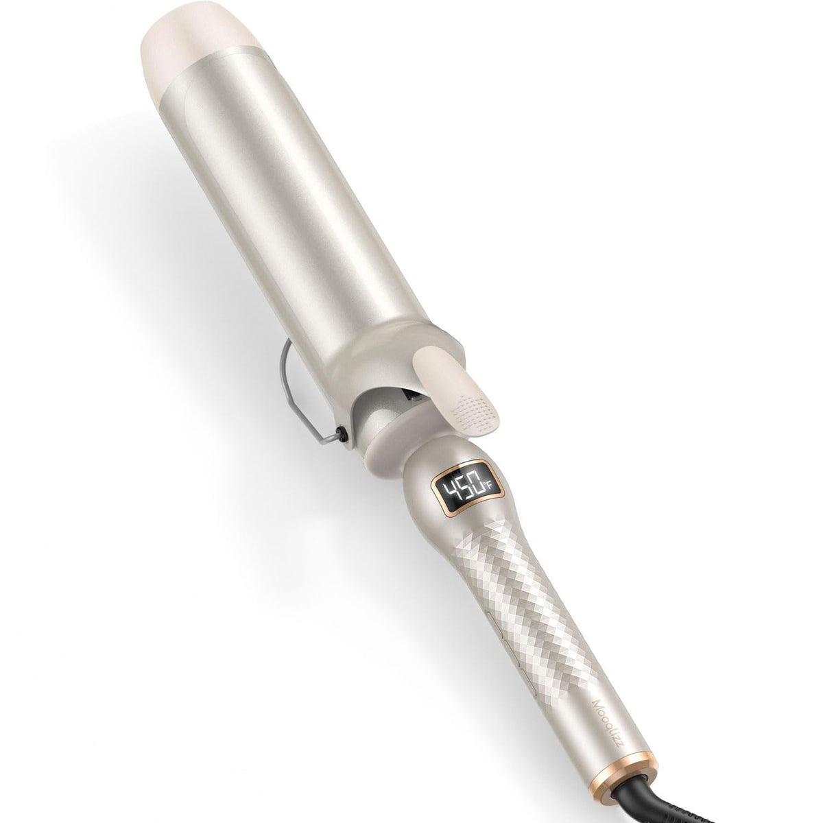 Mooqlizz curling iron 2-inch barrel creates loose waves for long hair styling