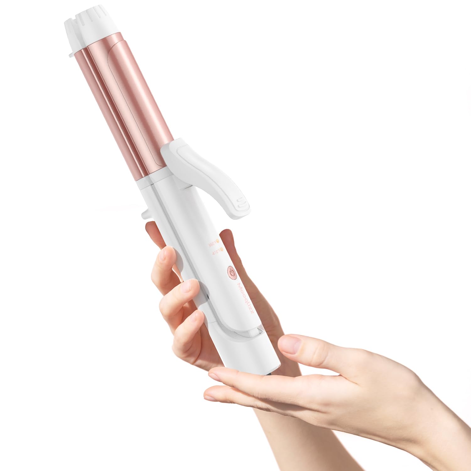 Mooqlizz dual voltage curling iron travel-compact design for global styling.