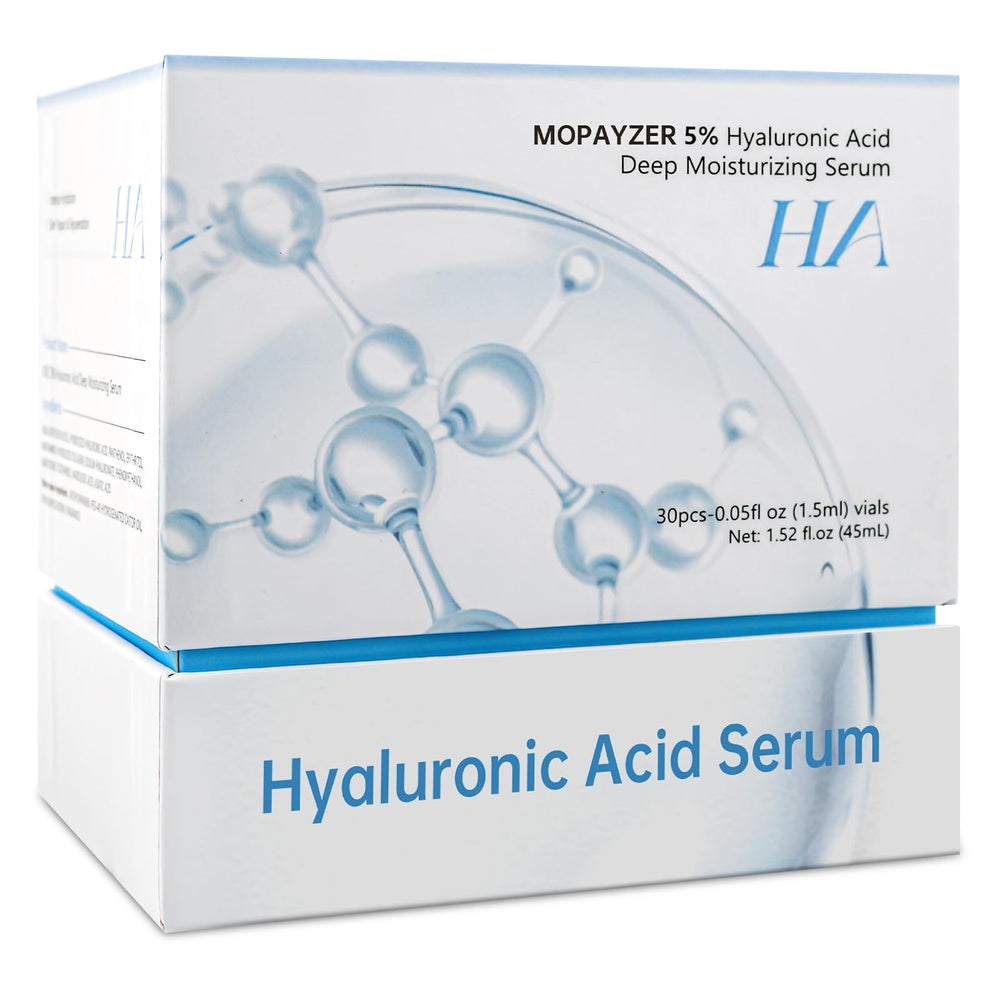 Mopayzer 5% hyaluronic acid label close-up on ampoule