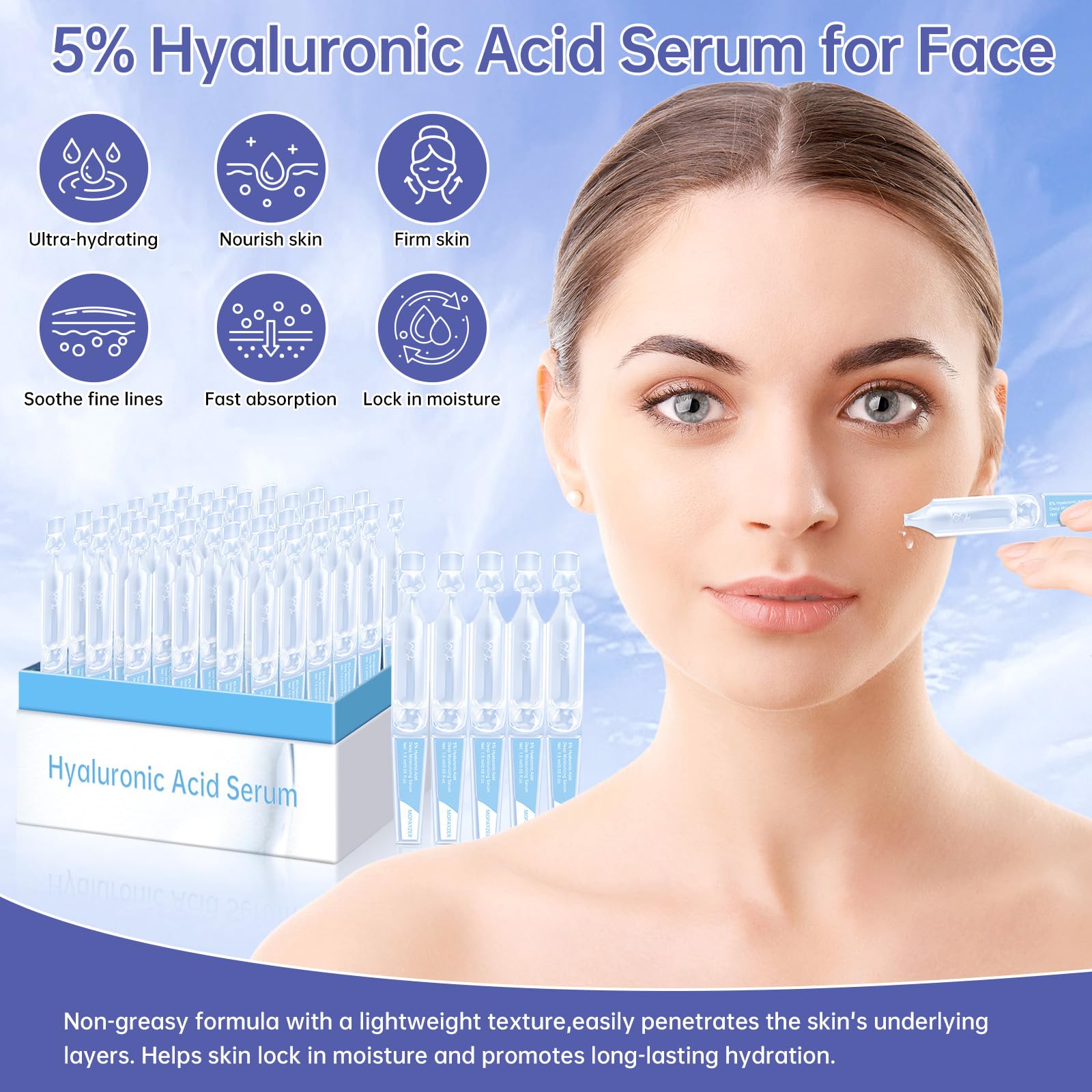 Mopayzer hyaluronic serum ampoule in hand showing travel-friendly packaging