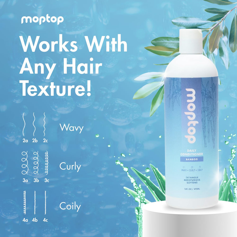 MopTop creamy-texture closeup highlights hydrating, lightweight moisture without weighing curls down.