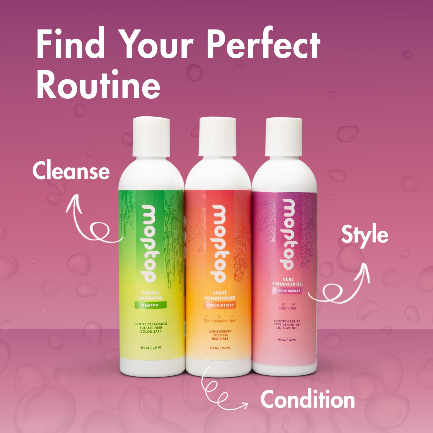 MopTop Curl Enhancer with aloe and sea botanicals nourishes while styling