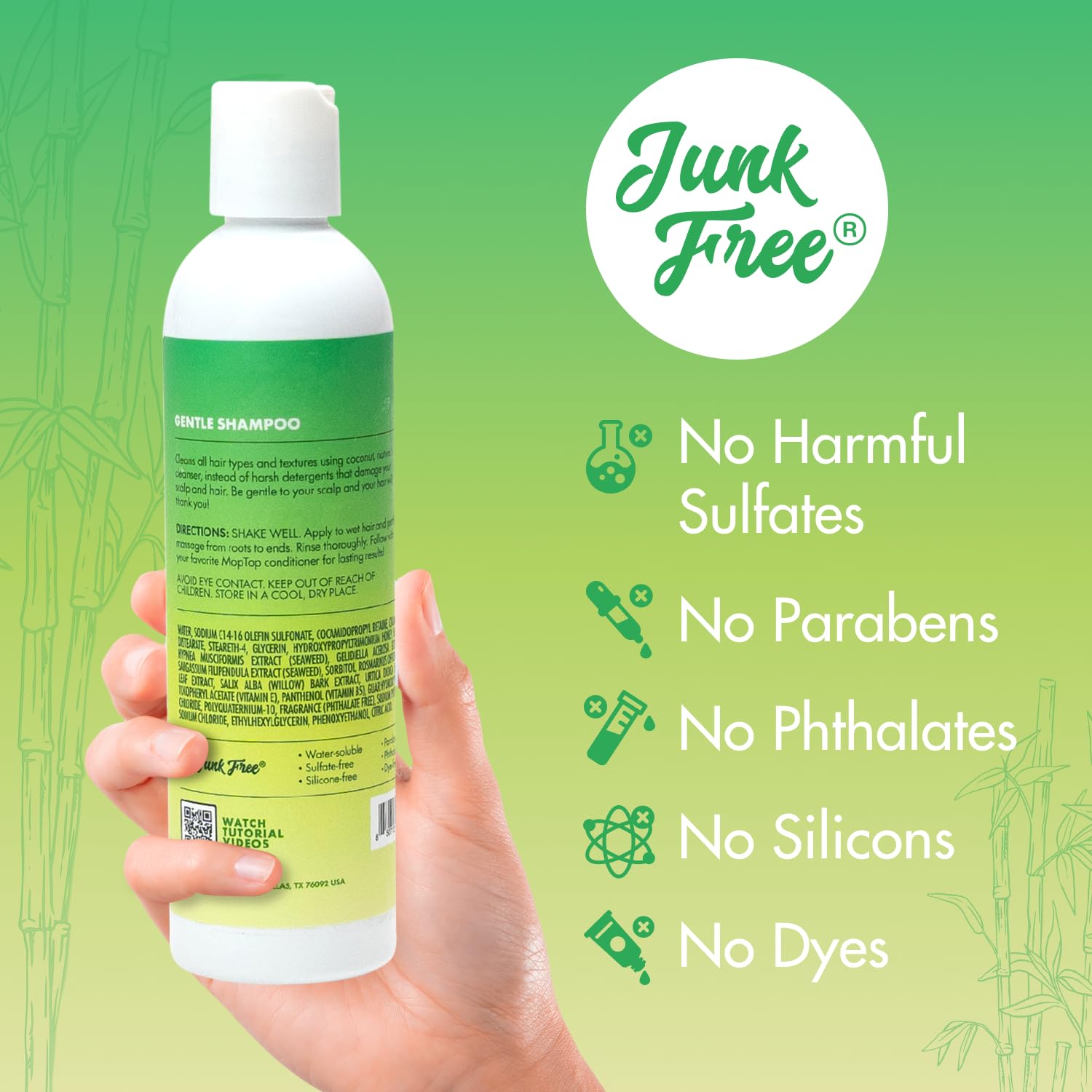 MopTop Curly Girl Method-approved shampoo supports defined curls without harsh detergents