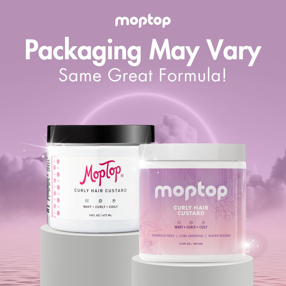 MopTop Curly Hair Gel Custard clean formula without parabens or sulfates