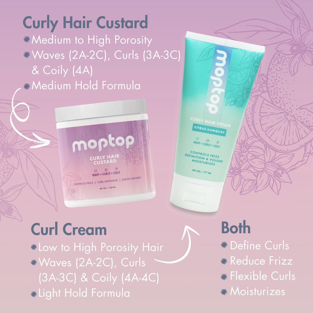 MopTop Curly Hair Gel Custard diffuser-ready setup for frizz-free days