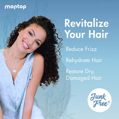 MopTop conditioner application on wet hair shows easy slip for detangling.