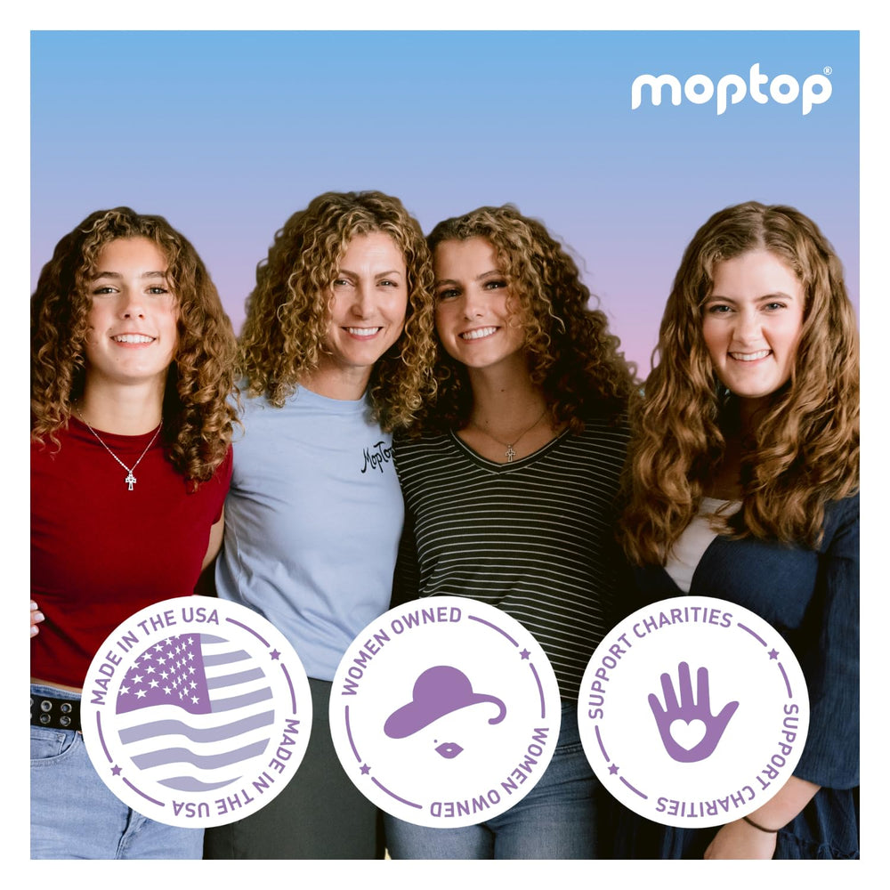 MopTop Leave-In Conditioner on dyed hair—color-safe hydration and manageability.
