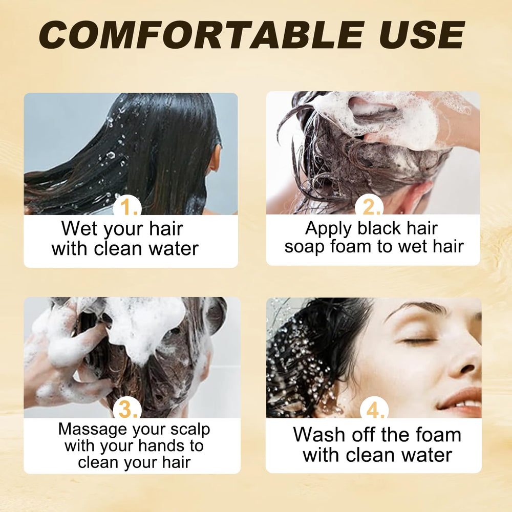 MoraZoge gray hair reverse bar soap packaging highlights easy routine and care.