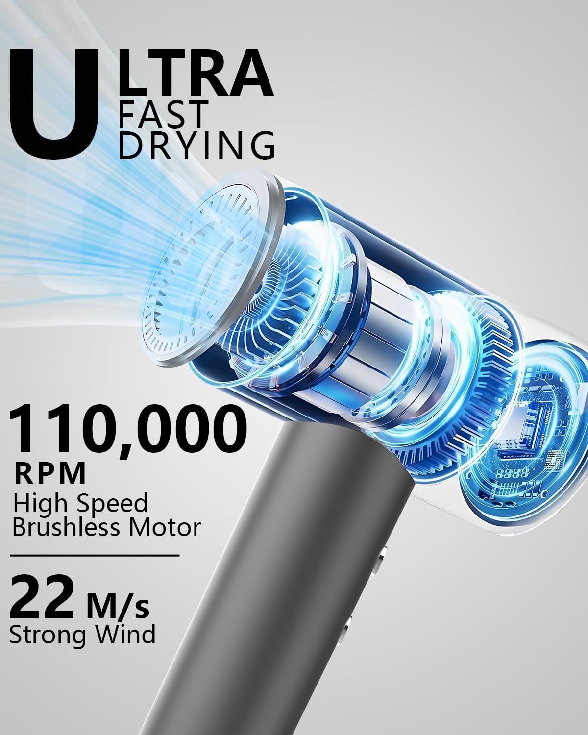 MORECOO Hair Dryer 360-nozzle shows versatile styling on the go