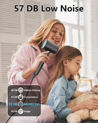 MORECOO Hair Dryer quiet-operation at 57dB for peaceful routines