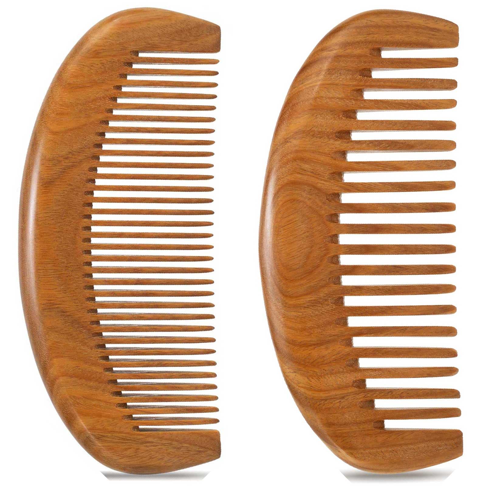 Moreinday green sandalwood wide-tooth comb for detangling and gentle glide