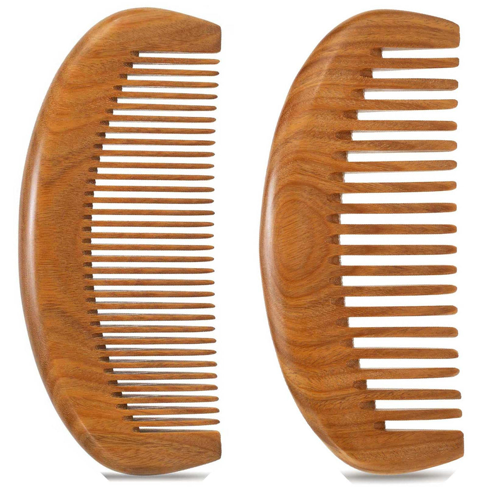 Moreinday green sandalwood wide-tooth comb for detangling and gentle glide