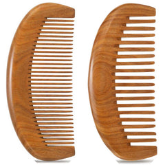 Moreinday green sandalwood wide-tooth comb for detangling and gentle glide