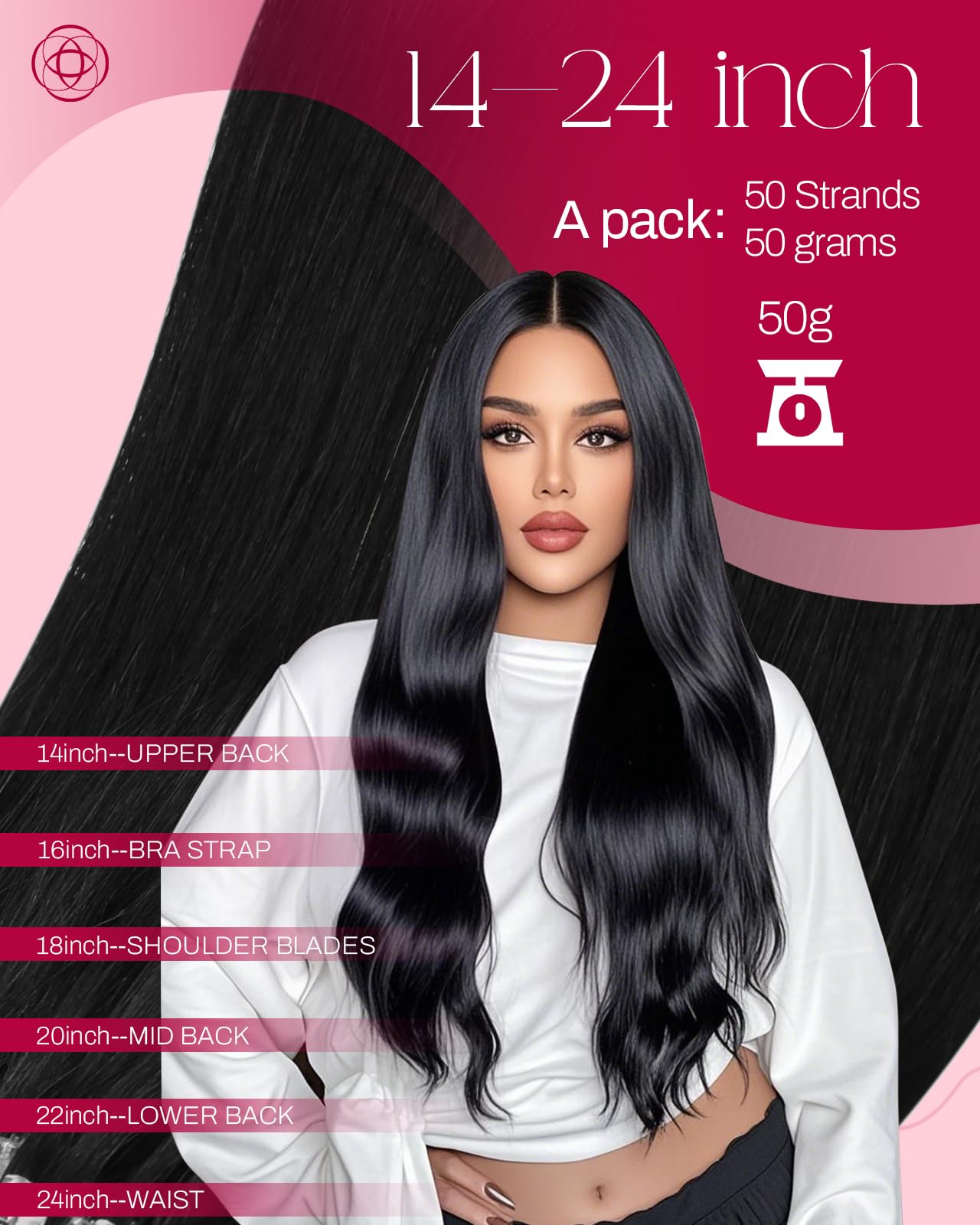 Moresoo jet-black hair extensions closeup with real human hair texture