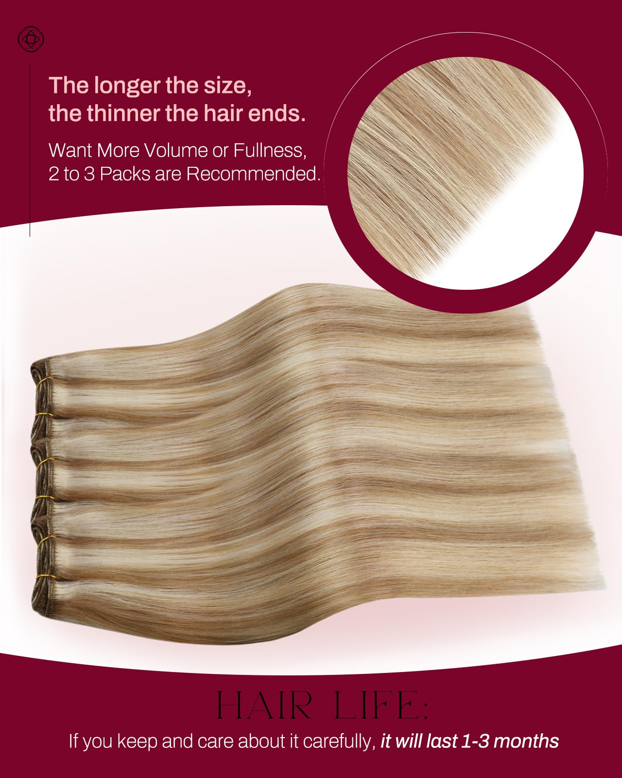Moresoo sew-in extensions double-weft close-up showing fullness