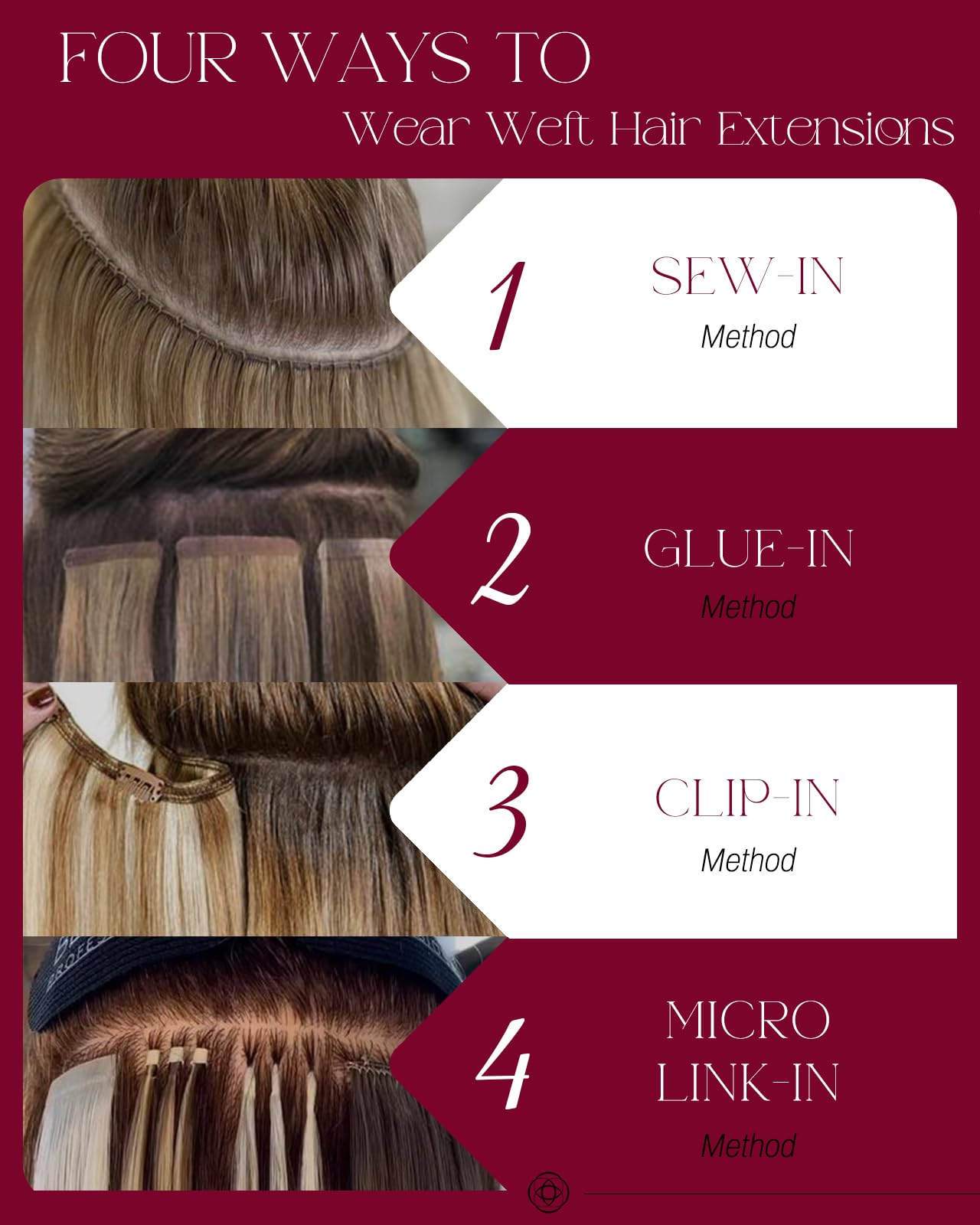 Moresoo extensions dyed and curled to show versatility
