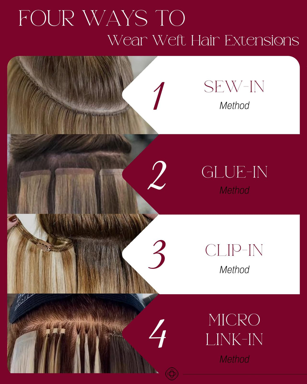 Moresoo extensions dyed and curled to show versatility