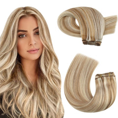 Moresoo sew-in extensions Remy hair 18-inch for natural blend and length