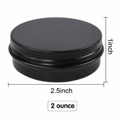 Moretoes black metal round tins offer robust storage with a secure lid for samples