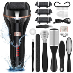 MOREVAC electric foot file with LCD battery display for easy USB charging