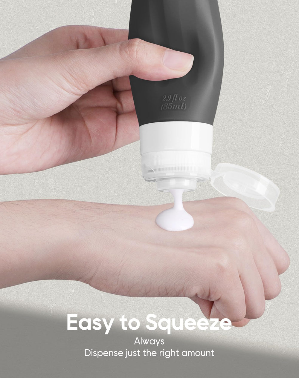 Morfone BPA-free silicone material ensures safe, flexible storage for toiletries.