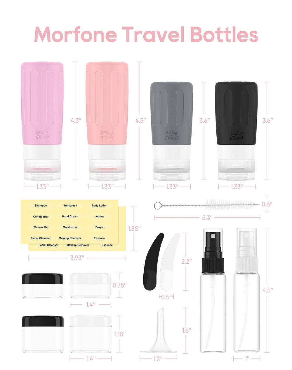 Morfone reusable travel set is compact and lightweight for packing