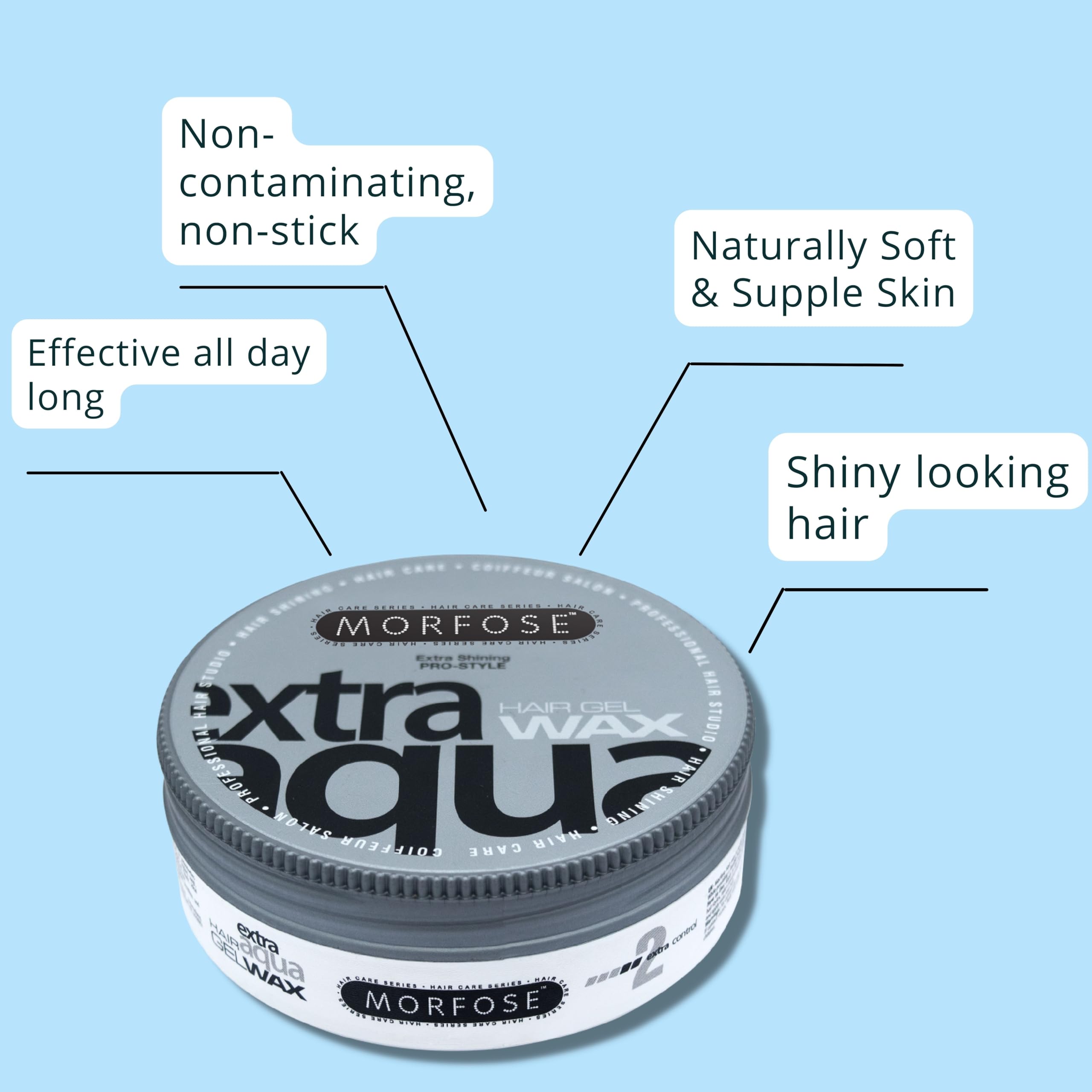 Morfose Extra Aqua Hair Gel Wax applying on hair highlights defined curls and tame flyaways