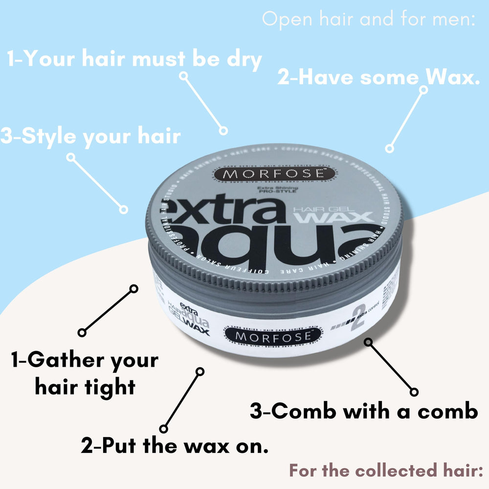 Morfose Extra Aqua Hair Gel Wax flexible hold supports braids and textured styles