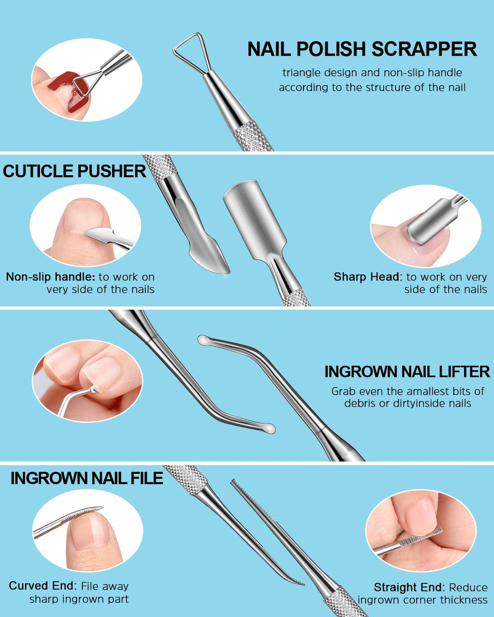 MORGLES compact manicure kit layout offers an all-in-one solution for quick nail care.
