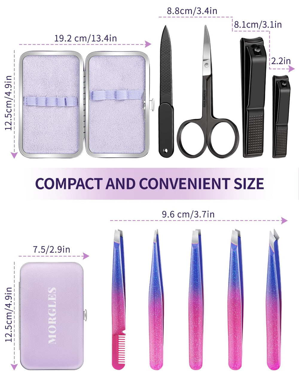 MORGLES travel leather case keeps grooming tools organized on the go