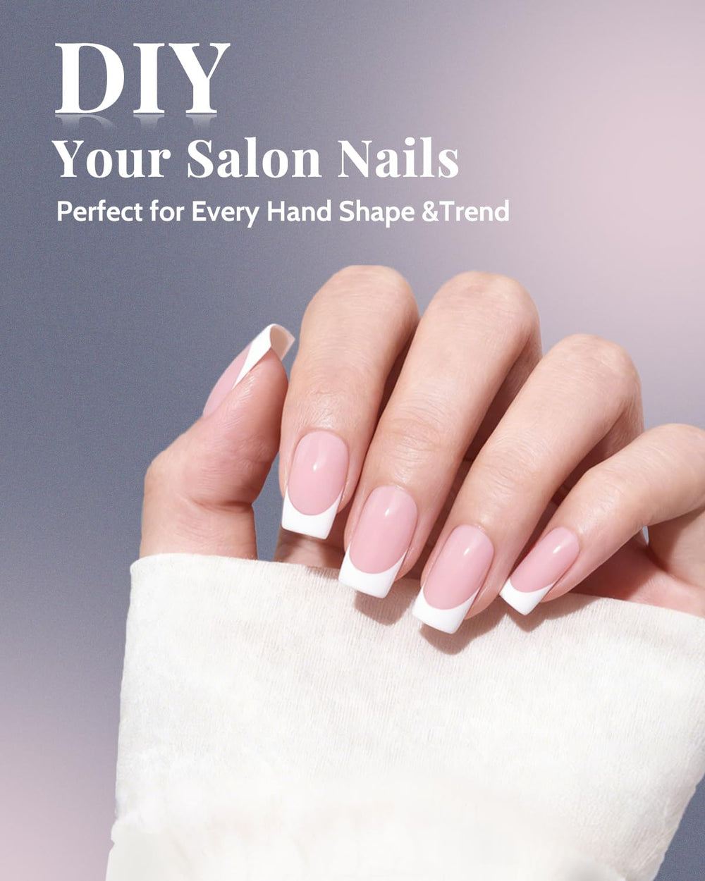 MORGLES clear short nail tips with glue included for DIY salon results.