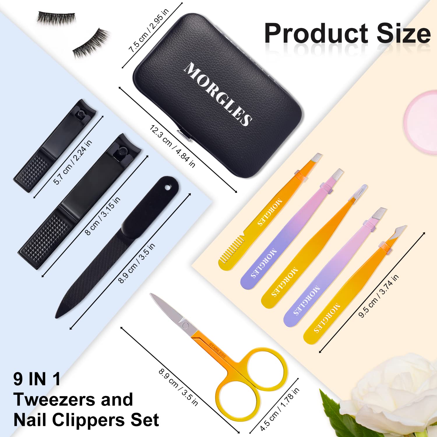 MORGLES curved scissors ergonomic design for easy trimming