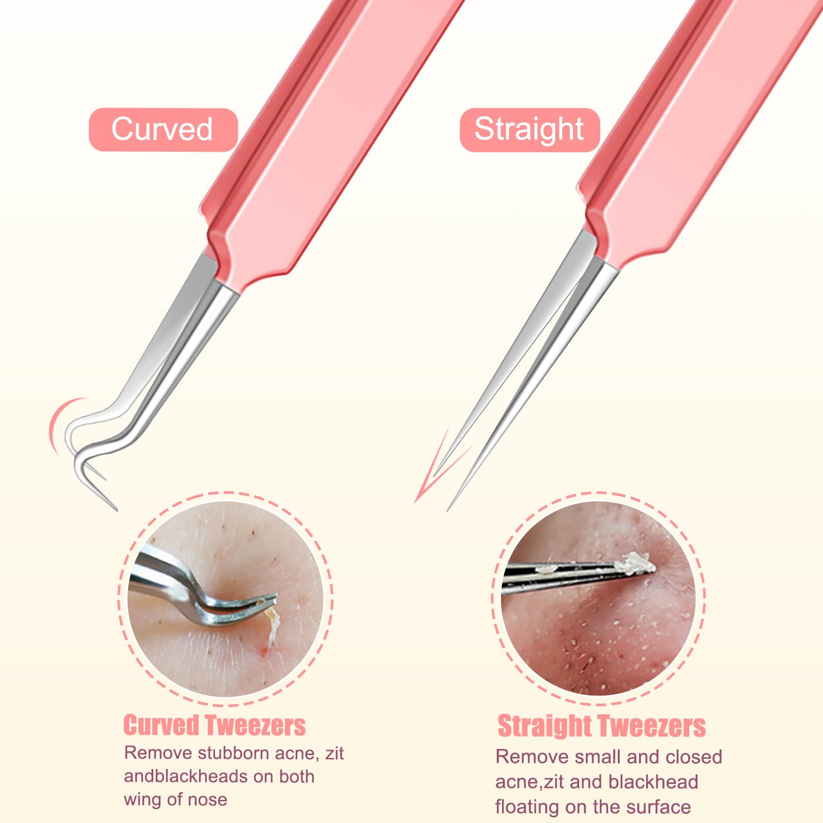MORGLES Curved and straight blackhead tools for clean, smooth skin