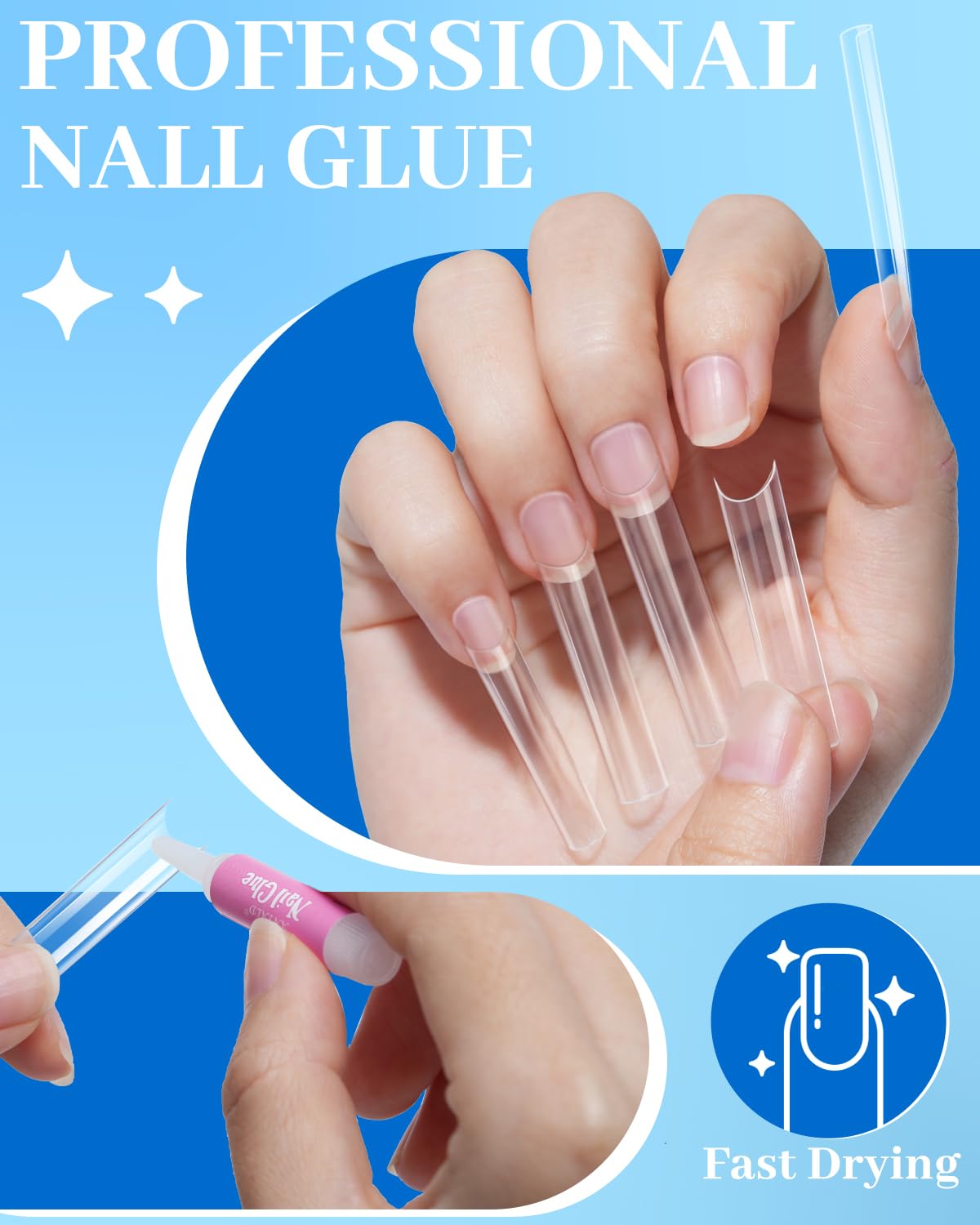 MORGLES range of shapes and sizes enables long French or short ballerina nails